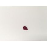 A 1.25ct pear shaped ruby.