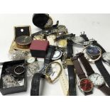 A collection of mixed watches and fobs.