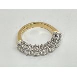 18ct yellow & white gold 7 stone. Approx 1.50-175c