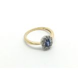 An 18ct gold cornflower blue sapphire and diamond