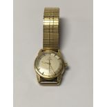 A gents vintage 18ct gold Omega seamaster watch, s