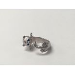A silver ring in the formation of a cat, the appro