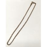A 9ct gold watch chain weighing approximately 9g.
