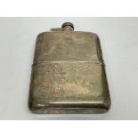 H/M silver hip flask, Sheffield 1927, approx 314g