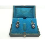 A pair of boxed vintage style yellow metal earring