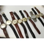 Nine vintage watches.