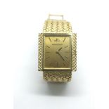 A gents 18ct gold Jaeger Le Coultre watch with a r