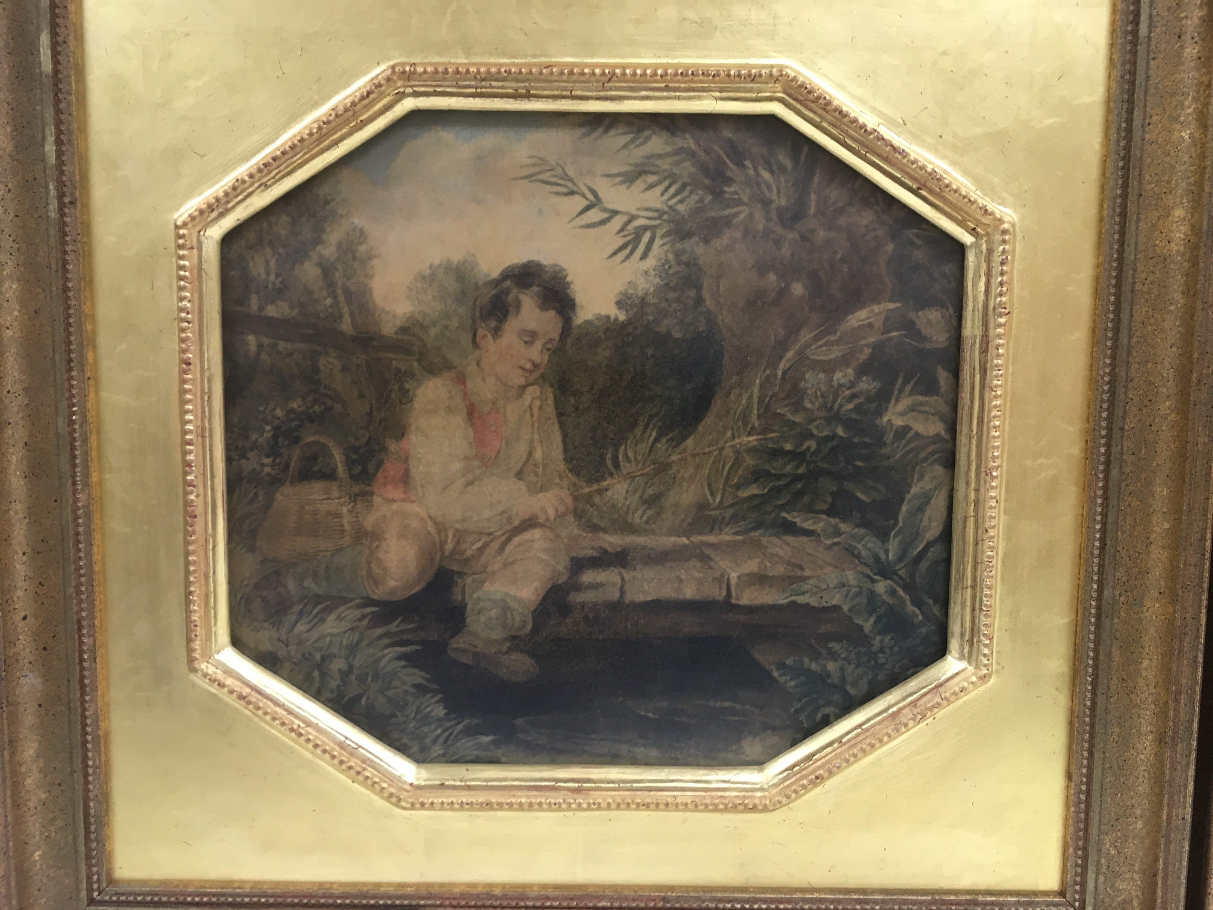 A pair of gilt framed watercolours attributed to J