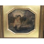 A pair of gilt framed watercolours attributed to J