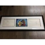 A framed and glazed Hanna Barbera Flintstones pres