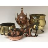 A copper and brass Samovar and a collection of antique copper and brass (a lot)