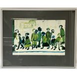 L S Lowry - People Standing About, pencil signed e