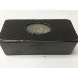 A Georgian snuff box the rectangle lid inset with