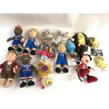 Collection of various soft toys. Including postman