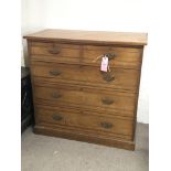 An early 20th satin ash chest of drawers fitted wi