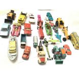 A Box Containing a Collection of Various Playworn Vehicles including Dinky. matchbox etc - NO
