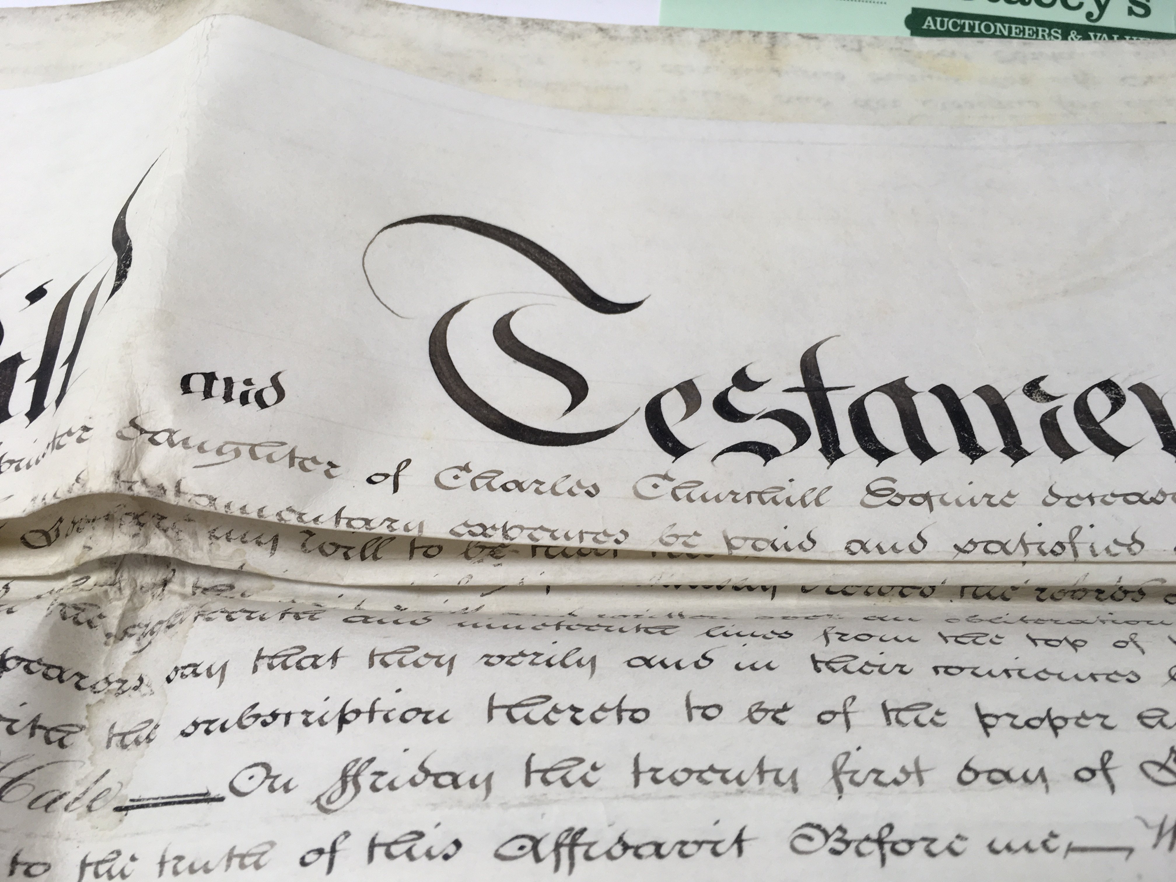 Last will and testament of charles Churchill dated