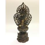 A gilt bronze figure of buddha, approx 26cm.