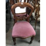 A set of six Victorian style dining chairs with sh