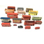 Collection of various vehicles including corgi buses and trams - NO RESERVE
