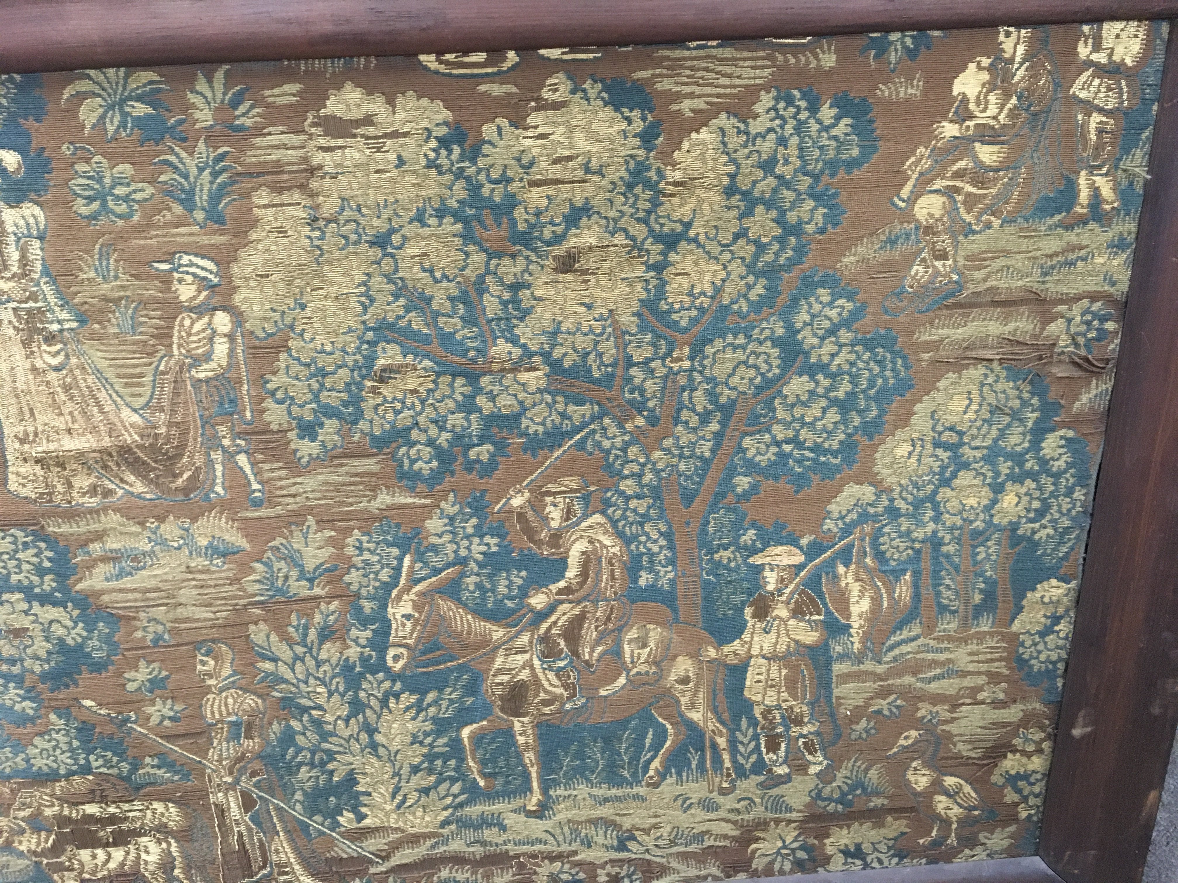 A 17th Century framed tapestry depicting figures i - Image 4 of 4