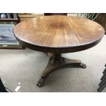 A Victorian dining table the circular top on a tur