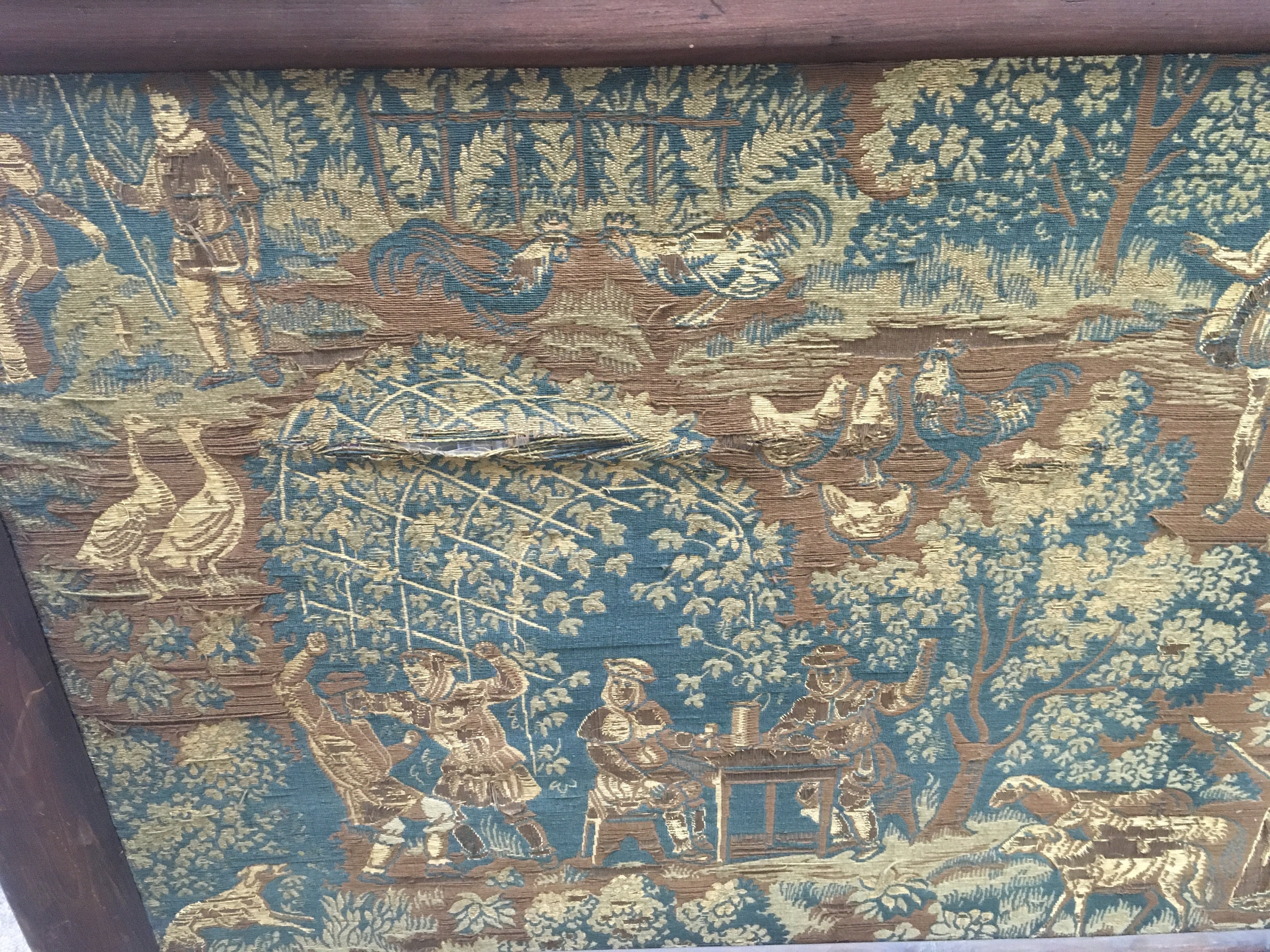 A 17th Century framed tapestry depicting figures i - Image 2 of 4