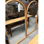 A pair of Danish arched shape mirrors . 50 cm by 1