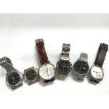 Six mainly vintage Gents watches.