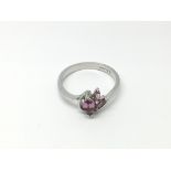 A 9ct white gold, pink tourmaline ring, approx 3.2