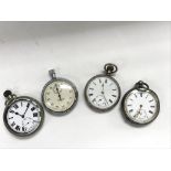 Two silver cased pocket watches, and two others.