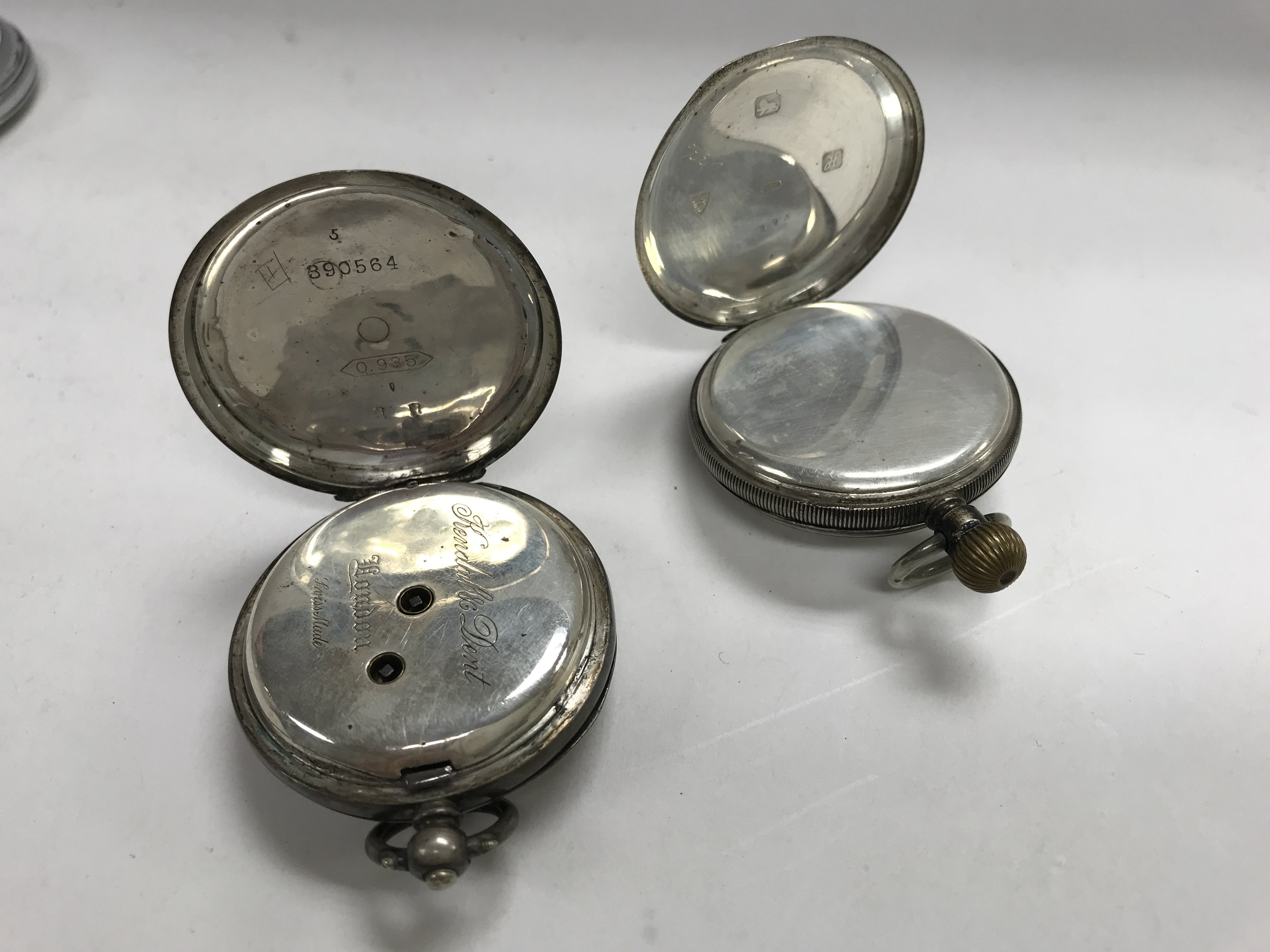 Two silver cased pocket watches, and two others. - Image 2 of 2