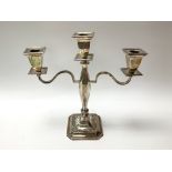 A hallmarked silver candelabra.