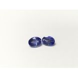 Two oval tanzanites, 2.84ct in total.