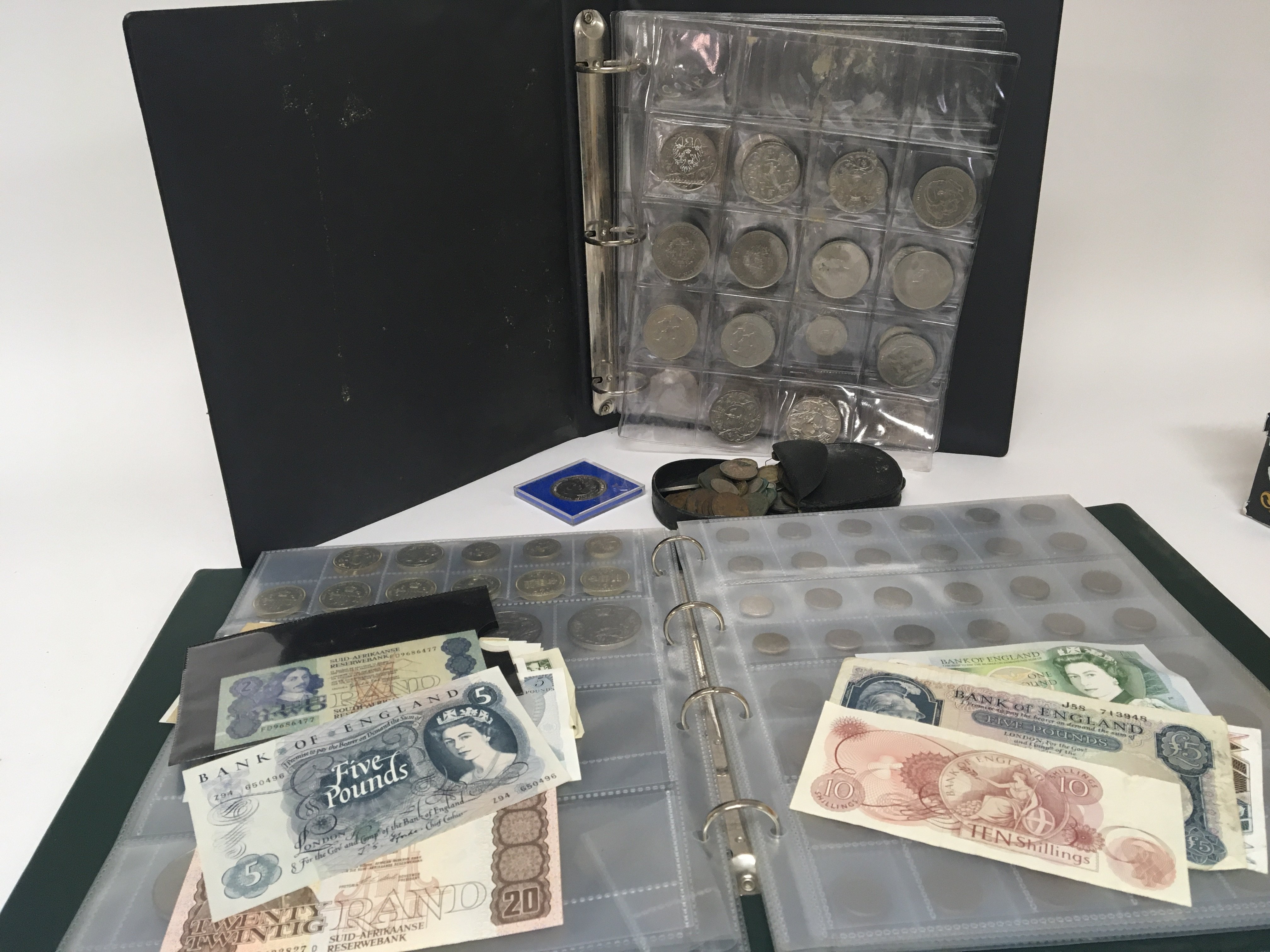 Two albums containing coins including some used ci