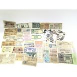 Large collection of various coins and notes includ