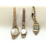 3 18ct gold case watches.