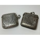 Two silver Vesta cases.