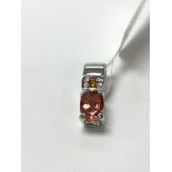 A 9ct white gold imperial andesine and mandarine g