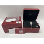 A ladies steel Cartier Tank wristwatch, Francaise