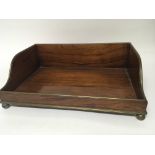 A Quality walnut desk top tray with applied metal