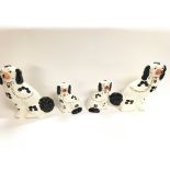 4 x Staffordshire ceramic dogs. Larger pair at app