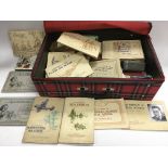 A case of cigarette cards and trade cards, various