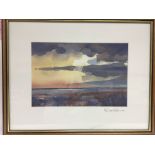 A David Hurrell watercolour 'Estuary View With Hal
