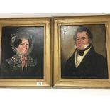 A Pair of Victorian oil paintings portraits of a l