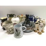 A collection of ceramics including a Wadeheath tea