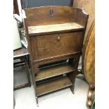 An oak bureau, approx 123cm x 60cm x 22cm and an E