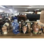 A collection of Royal Doulton character jugs toget