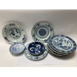 A collection of blue and white oriental ceramics e