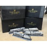 A collection of Pewter trains various, with boxes